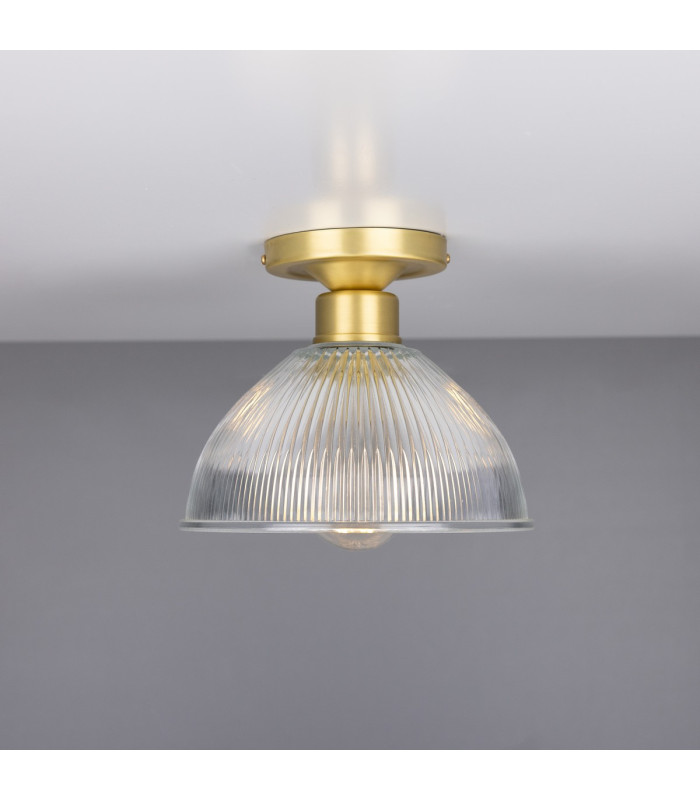 Erbil Prismatic Flush Ceiling Fitting Satin Brass-2
