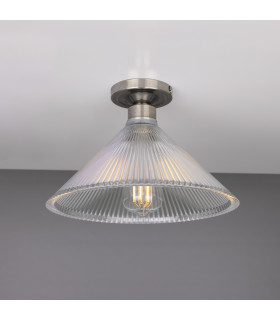Hanoi Holophane Flush Ceiling Fitting Antique Silver-1