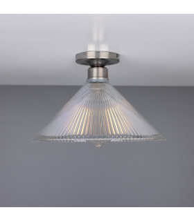 Hanoi Holophane Flush Ceiling Fitting Antique Silver-2