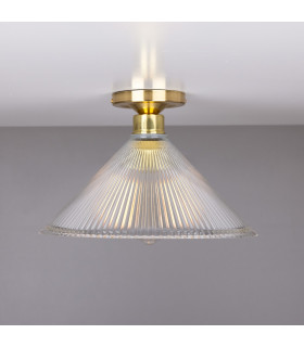 Hanoi Holophane Flush Ceiling Fitting Polished Brass-2