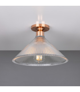 Hanoi Holophane Flush Ceiling Fitting Polished Copper-1