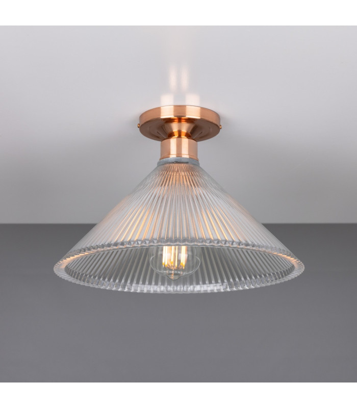 Hanoi Holophane Flush Ceiling Fitting Polished Copper-1