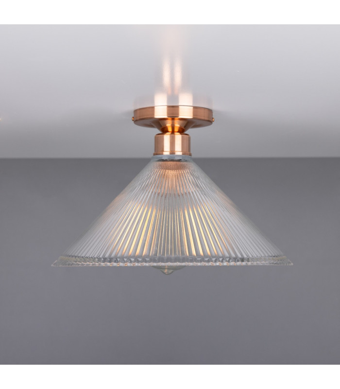 Hanoi Holophane Flush Ceiling Fitting Polished Copper-2