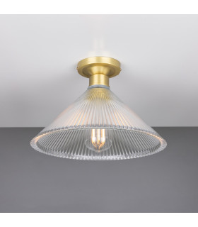 Hanoi Holophane Flush Ceiling Fitting Satin Brass-1