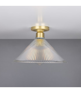 Hanoi Holophane Flush Ceiling Fitting Satin Brass-2