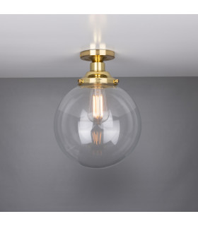 Paris Industrial Brass Globe Ceiling Fitting Polished Brass-1