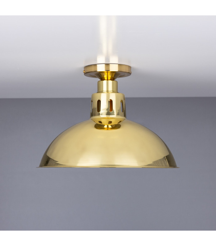 Paris Industrial Brass Globe Ceiling Fitting Polished Brass-2