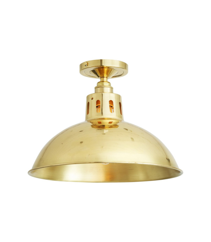 Paris Industrial Brass Globe Ceiling Fitting Polished Brass-3