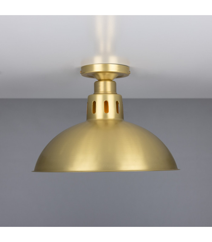 Paris Industrial Brass Ceiling Fitting Satin Brass-2