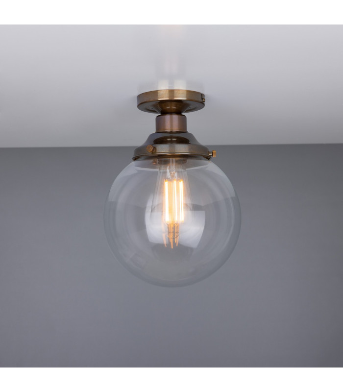 Riad 20cm Globe Ceiling Light Antique Brass-1