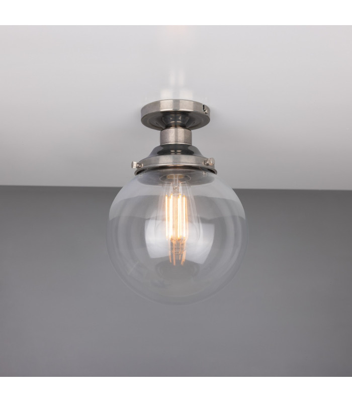 Riad 20cm Globe Ceiling Light Antique Silver-1