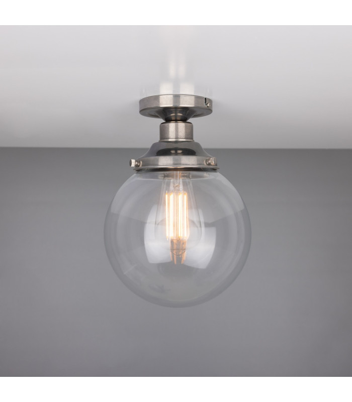 Riad 20cm Globe Ceiling Light Antique Silver-2