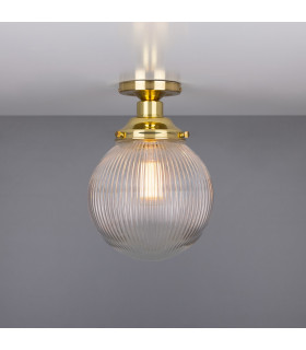 Stanley Holophane 20cm Globe Fitting Polished Brass-2