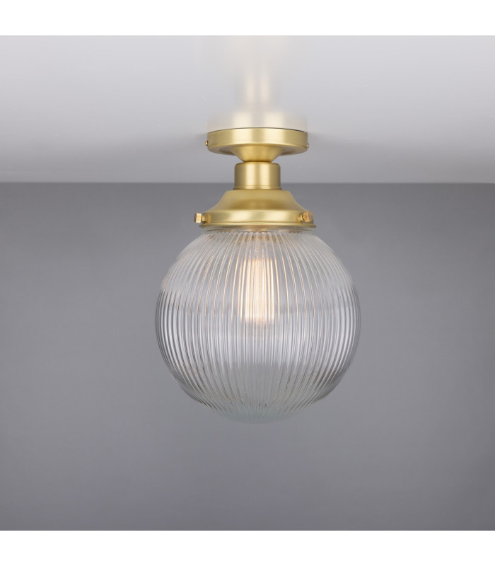 Stanley Holophane 20cm Globe Fitting Satin Brass-2