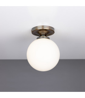 Yaounde Flush Globe Ceiling Light Antique Brass-2