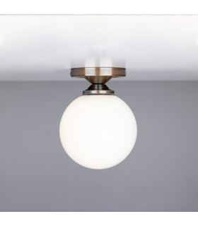 Yaounde Flush Globe Ceiling Light Antique Brass-3