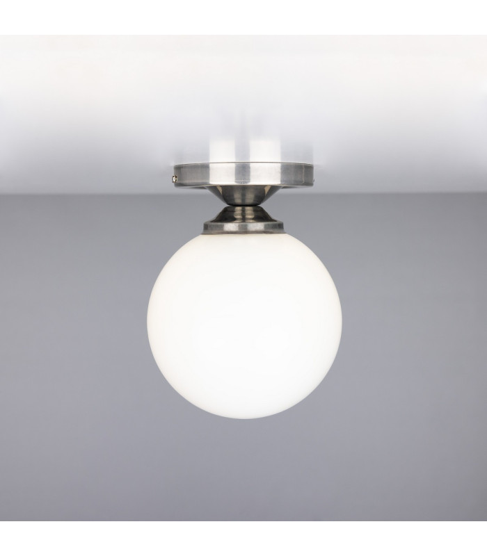 Yaounde Flush Globe Ceiling Light Antique Silver-2