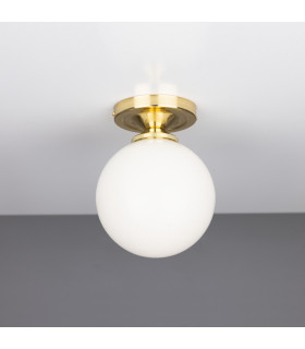 Yaounde Flush Globe Ceiling Light Polished Brass-2