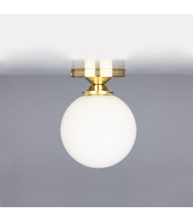 Yaounde Flush Globe Ceiling Light Polished Brass-3