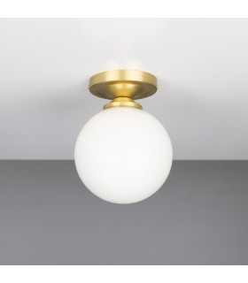Yaounde Flush Globe Ceiling Light Satin Brass-2