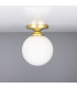 Yaounde Flush Globe Ceiling Light Satin Brass-3