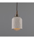 Osier Bathroom Pendant Matte White Striped Antique Brass IP44-1
