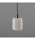 Osier Bathroom Pendant Matte White Striped Antique Brass IP44-2