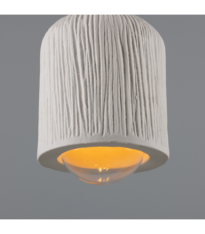 Osier Bathroom Pendant Matte White Striped Antique Brass IP44-4