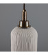 Osier Bathroom Pendant Matte White Striped Antique Brass IP44-5