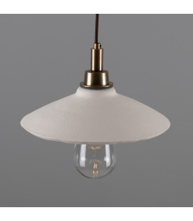 Pyrus Bathroom Pendant Matte White Striped Antique Brass IP44-2