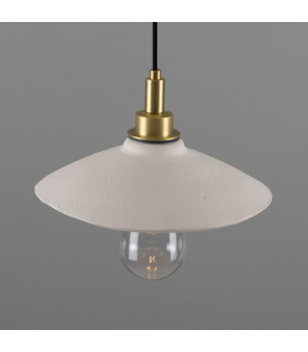 Pyrus Bathroom Pendant Matte White Striped Satin Brass IP44-2