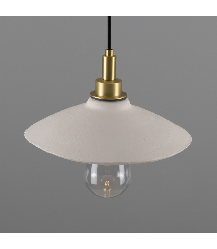 Pyrus Bathroom Pendant Matte White Striped Satin Brass IP44-2