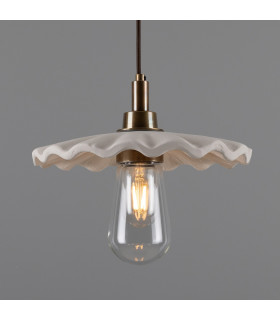 Kirhii Bathroom Pendant Matte White Striped Antique Brass IP44-1