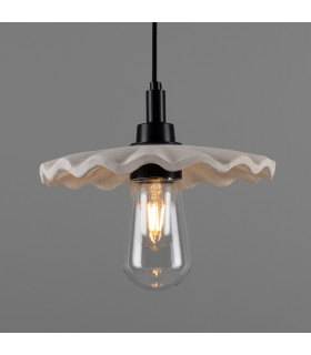 Kirhii Bathroom Pendant Matte White Striped Matte Black IP44-1