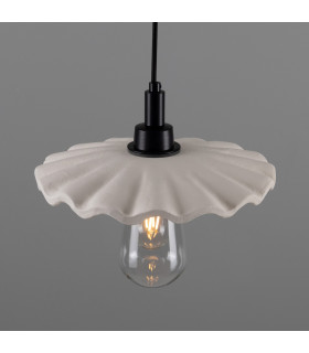 Kirhii Bathroom Pendant Matte White Striped Matte Black IP44-2
