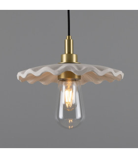 Kirhii Bathroom Pendant Matte White Striped Satin Brass IP44-1