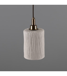 Senna Bathroom Matte White Striped Antique Brass IP44-2