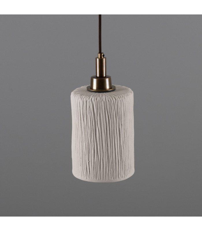 Senna Bathroom Matte White Striped Antique Brass IP44-2