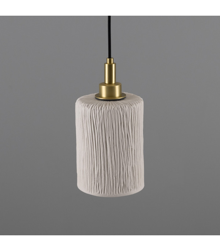 Senna Bathroom Matte White Striped Satin Brass IP44-2