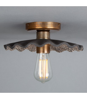 Kapok Ceiling Light Black Clay Antique Brass-1