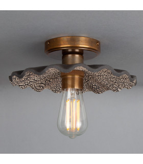 Kapok Ceiling Light Black Clay Antique Brass-2