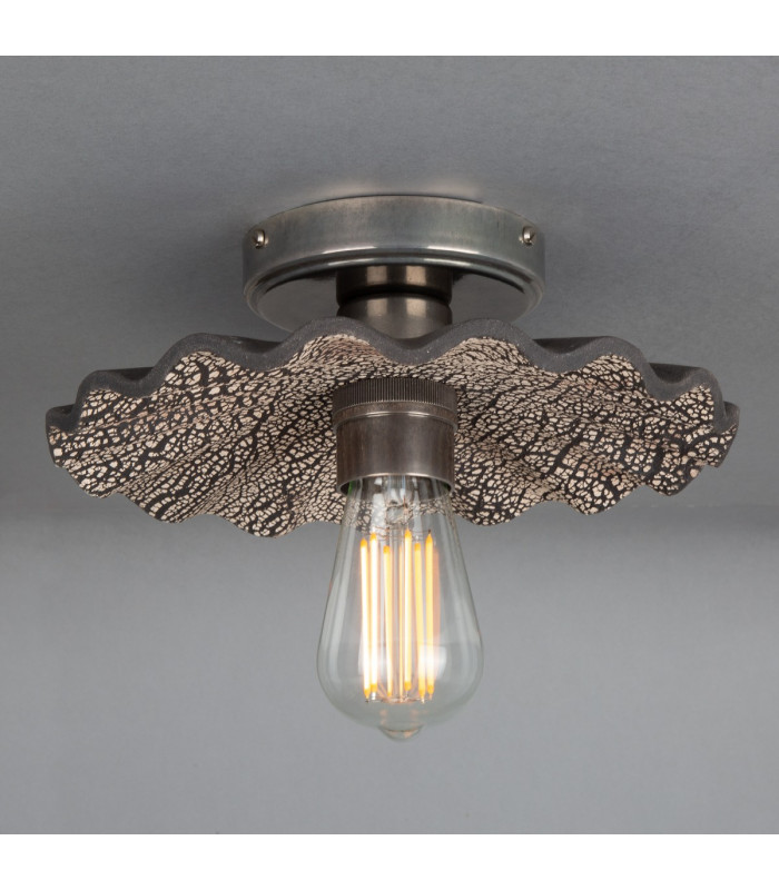Kapok Ceiling Light Black Clay Antique Silver-2