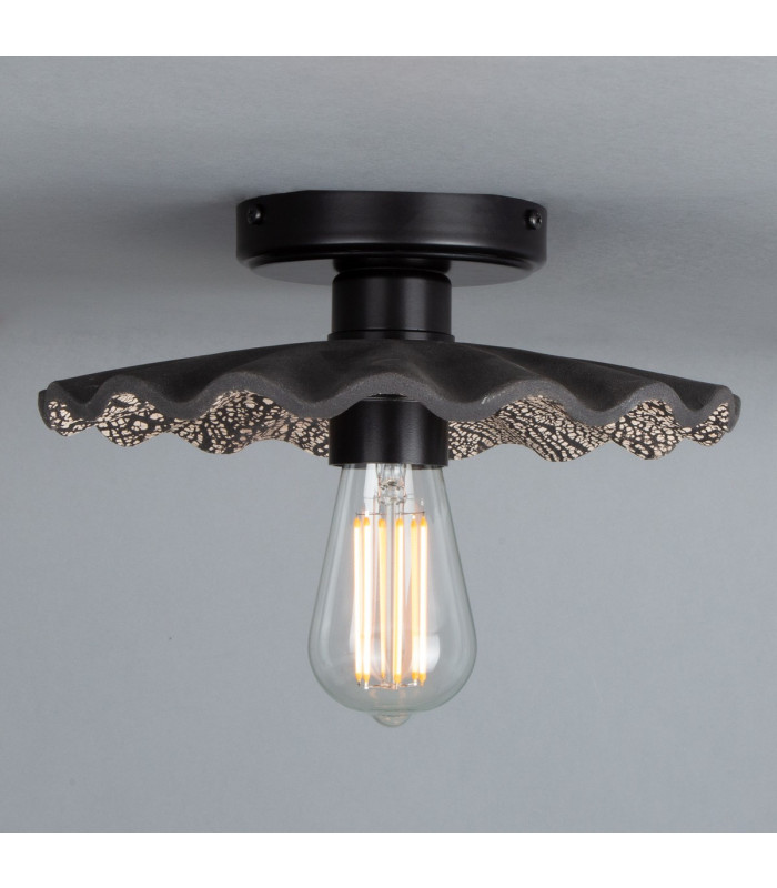 Kapok Ceiling Light Black Clay Matt Black-1