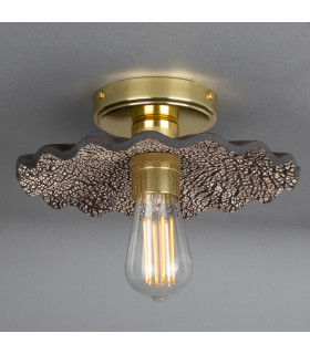 Kapok Ceiling Light Black Clay Polished Brass-2