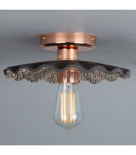 Kapok Ceiling Light Black Clay Polished Copper-1