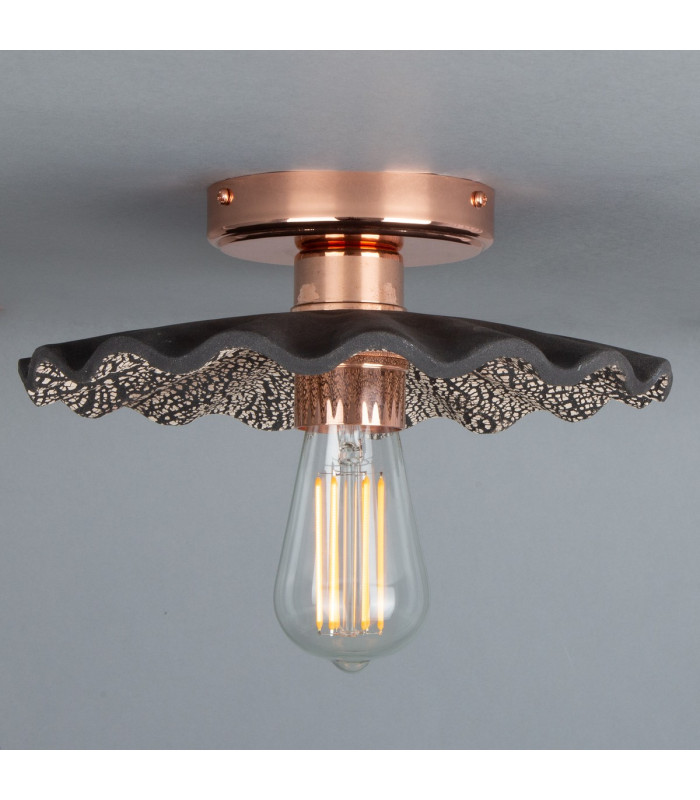 Kapok Ceiling Light Black Clay Polished Copper-1