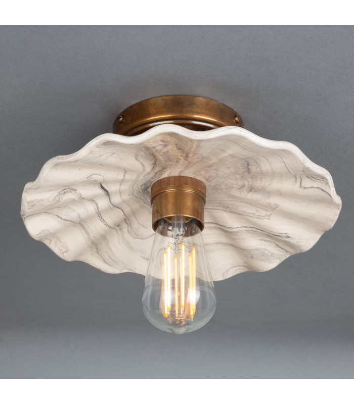 Kapok Ceiling Light Marbled Antique Brass-3