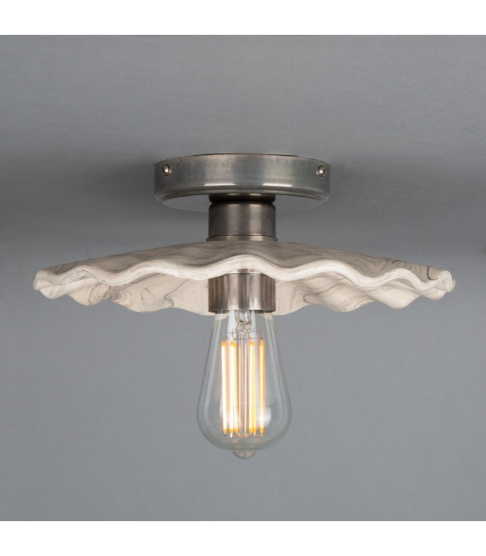 Kapok Ceiling Light Marbled Antique Silver-1