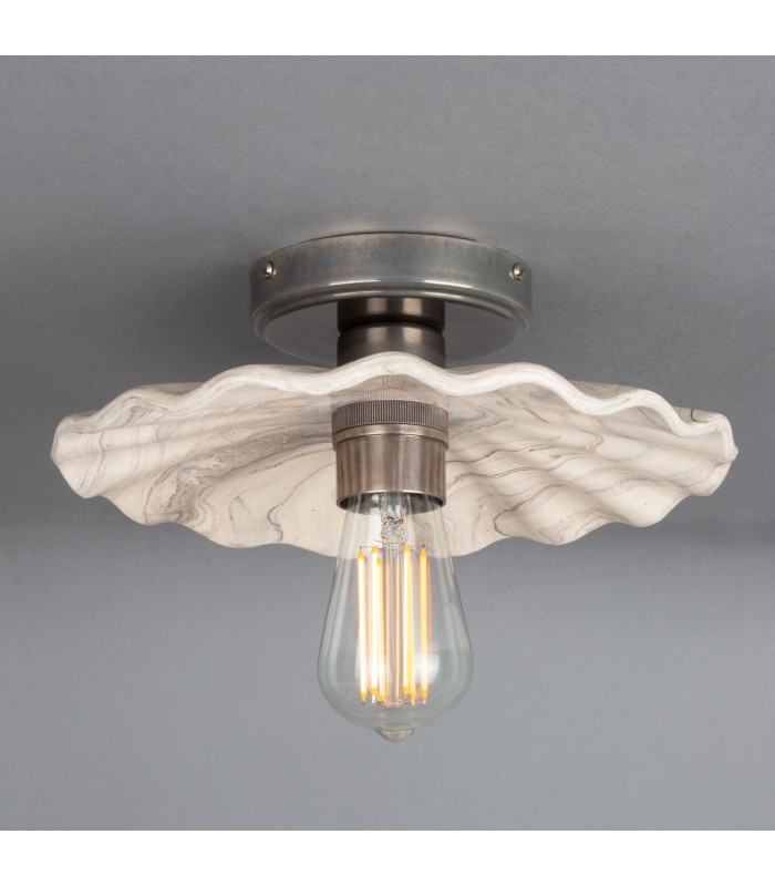 Kapok Ceiling Light Marbled Antique Silver-2
