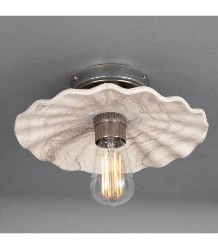 Kapok Ceiling Light Marbled Antique Silver-3